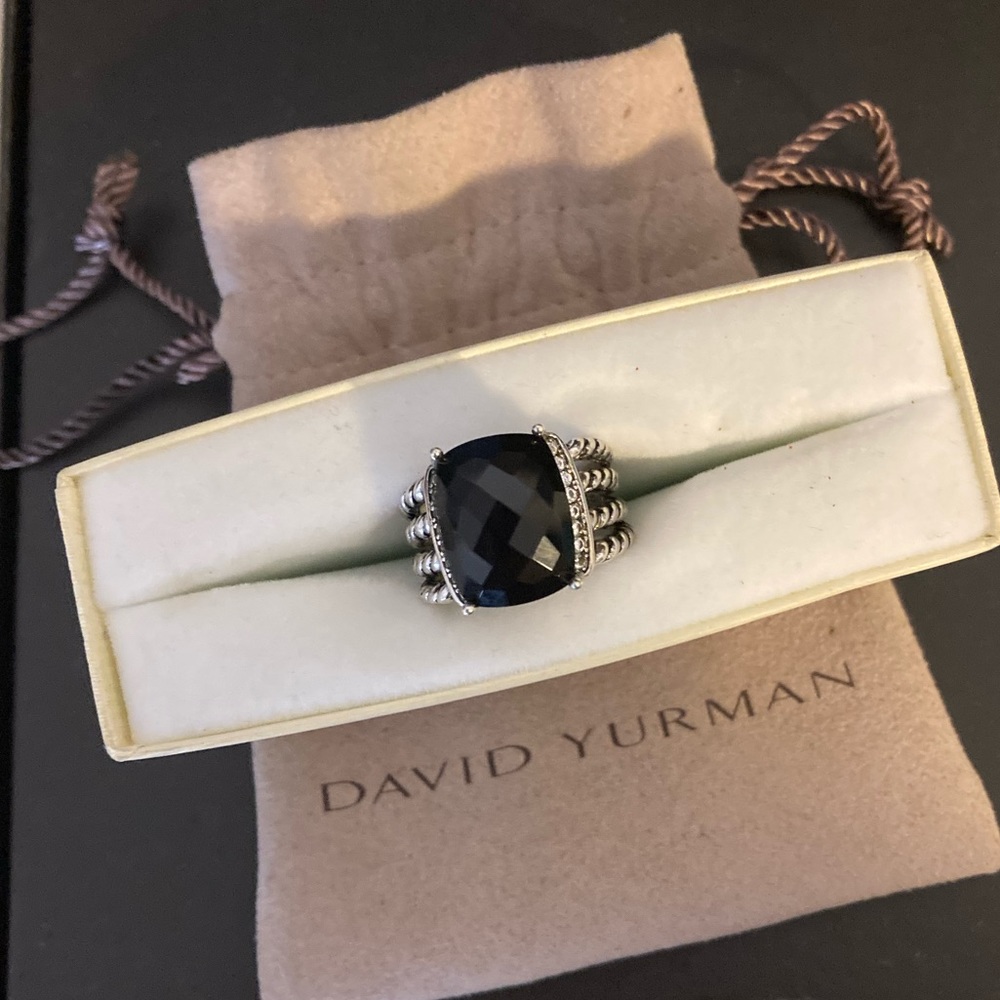 David Yurman Wheaton Ring -Black Onyx & Diamonds